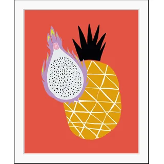 Queence »Marianne« Ananas Kunst Lebensmittel Obst Obst bild(er): HD Premium Poster-Druck inkl. Holzrahmen,