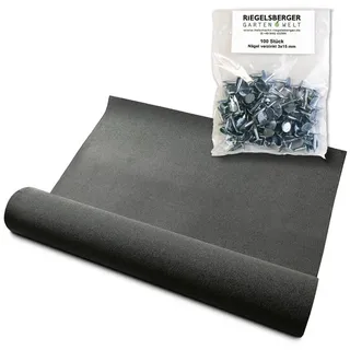 Gartenpirat Bitumen Dachpappe schwarz 5,0 m2 inkl. 100 Stück Dachpappnägel verzinkt 3x15 mm