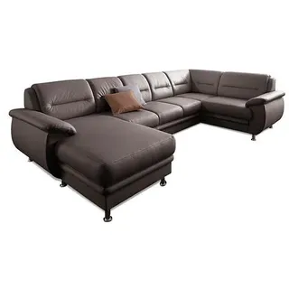 sit&more Wohnlandschaft Kunstleder U-Form 3-Sitzer Braun