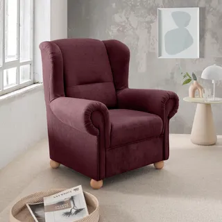 Home affaire Ohrensessel "Torello Relaxsessel, toller Sitzkomfort, Breite 92cm, hohe Rückenlehne" 1 Stk. tlg., bordeaux