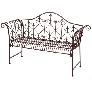 MCW Gartenbank Rost-Optik 2-Sitzer Braun , Metall , 148x93x50 cm , Gartenmöbel, Gartenbänke