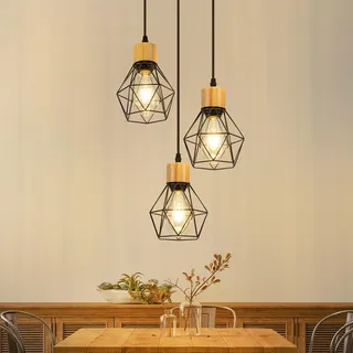 ZMH Pendelleuchte 3-flg. 28 cm Rund schwarz
