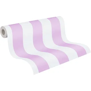 A.S. Création Streifentapete Little Love Tapete gestreift PVC-freie Vliestapete rosa weiß seidenmatt glatt 381481