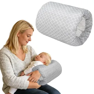 Blublu Park Kleines Stillkissen Mini Stillkissen für Baby Stillkisse, 24cm Nursing Pillow Breastfeeding für Unterwegs Reisen, Feeding Pillow die Arme Entlasten für Neugeborene (Weißer)
