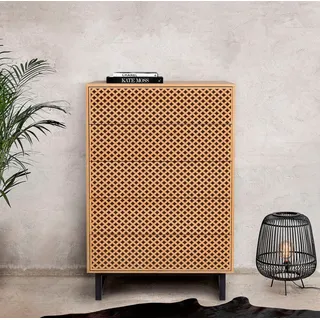 Woodman Kommode im skandinavischen Design, mit besonderem Print, FSC®, beige
