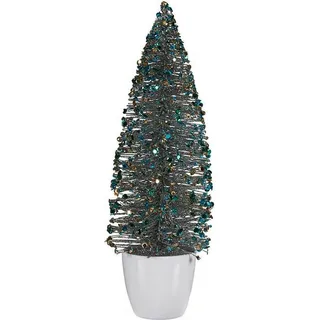 Mittlerer Weihnachtsbaum 10 x 33 x 10 cm Golden Blue Plastic - Blau