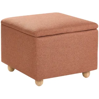 Beliani Pouf mit Stauraum Stoff Goldbraun Ferndale , Goldfarben , Textil , Quadratisch , 60x46x60 cm , Wohnzimmer, Sessel, Hocker & Hockerbänke, Poufs
