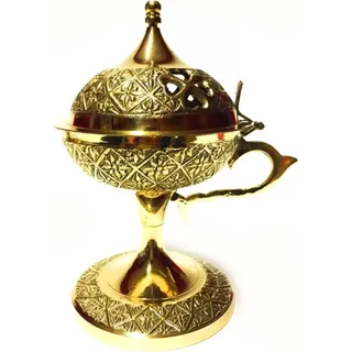 Oriental Indienne Laiton Räucherschale Fumer Plus Chaud Encensoir Déco - Gold