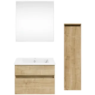 Puris Badezimmer , Eichefarben , Holzwerkstoff , 2 Schubladen , 92.2 cm , Goldenes M, Made in Germany, Dgm , hängend , Badezimmer, Badmöbelsets & Badmöbelserien, Badmöbel-Sets