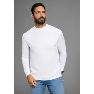 Stehkragenshirt MAN'S WORLD "Neue Kollektion", Herren, Gr. 3XL (64/66), weiß, Single Jersey, Obermaterial: 100% Baumwolle, unifarben, Basic, hoch geschlossener Ausschnitt, Bündchen, Shirts Stehkragenshirt, mit Bündchen