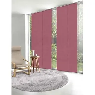 Schiebegardinen nach Maß, hochqualitative Wertarbeit, Flächenvorhang, alle Größe - Beerenrosa - 60 cm