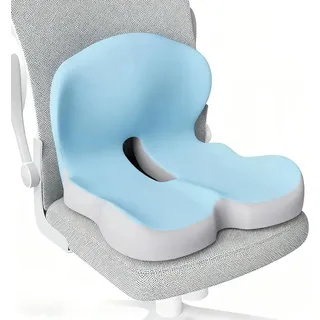 HoldOneLight Orthopädisches Sitzkissen mit Rückenlehne[Seitliche Unterstützung & Komfort] Sitzkissen für Bürostuhl & Auto - Ergonomisch, Sitzpolster, Steißbeinkissen (Komfortstil – Blue Grey)