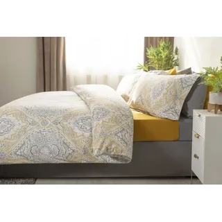 Belledorm - Bettwäsche-Set "Maya", Paisley-Muster BM455 (Superking) (Weiß/Grau/Auster-Grau) - Weiß