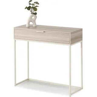 Konsolentisch NIRAI mit Schublade – cremefarben / beige Esche - Beige
