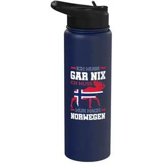 Ich muss gar nix ich muss nur nach Norwegen Oslo Stainless Steel Insulated Water Bottle