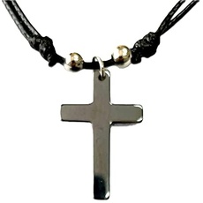 IconsGr Christlich-orthodoxe griechische religiöse Halskette mit Hämatit-Kreuz, 17