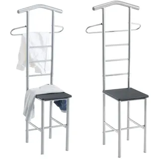 CARO-Möbel Herrendiener Jivo 2Er-Set , Schwarz , Metall , Mode , 53x121x47 cm , Schlafzimmer, Herrendiener