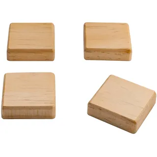 Sigel Magnet, Holz-Magnete quadratisch 4 Stück mit starker Haftkraft