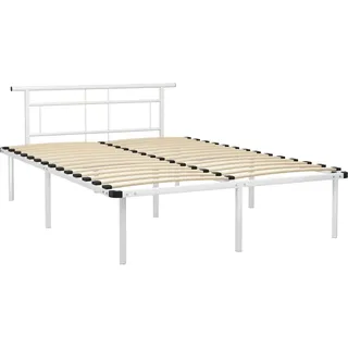 vidaXL Bettgestell Weiß Metall 160x200 cm - Weiß