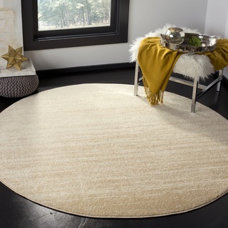 SAFAVIEH Modern Teppich für Wohnzimmer, Esszimmer, Schlafzimmer - Adirondack Collection, Kurzer Flor, Champagner und Sahne, 120 X 120 cm