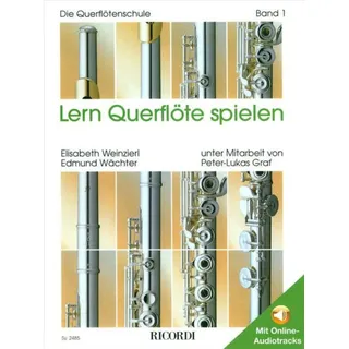 Lern Querflöte spielen Band 1 (SY 2485, 9783931788391) mit Online-Audiotracks + Soundman Querflöte-Reinigungstuch (Starterset)