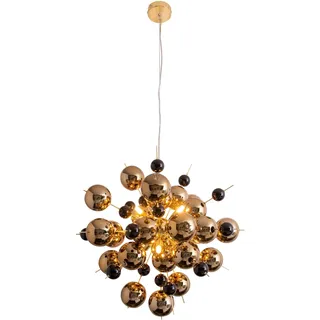 NÄVE Pendelleuchte »Explosion«, mit goldglänzenden Glaskugeln bestückt, für 10 x G9 Sockel, Ø 65 cm, goldfarben