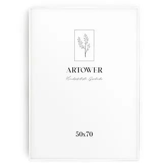 Artower® Bilderrahmen Weiß Metall Dünner Rahmen für 50 x 70 cm | Posterrahmen Groß Collage | Picture Frame Metal 50x70 cm | Aluminium Schmal Bilderrahmen | White Poster Rahmen