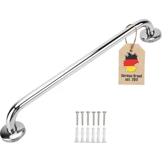 Intirilife Handtuchhalter aus Edelstahl Hochglanzpoliert - Länge 100cm und 19mm Stangendurchmesser zum Bohren - Handtuchstange Badetuchhalter Handtuch Halter Bad Sauna Küche, Wandmontage