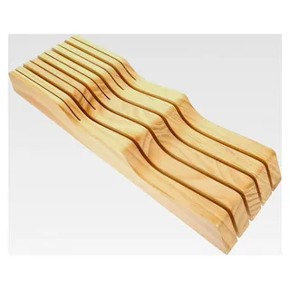 Schubladen Messerhalter aus Buchenholz für Küchenmesser, platzsparender Schneideblock mit rutschfester Halterung, leicht zu reinigen für Haushalt und Küche