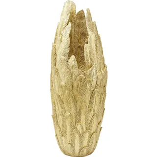 Kare Design Vase Feathers Gold, Feder Design, Bodenvase, Deko Vase, Blumenvase, Accessoire, Modern, Tischvase, Wohnzimmer Dekoration, 80x34x34 cm (H/B/T)