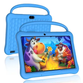 PRITOM Android 13 Tablet für Kinder, 10 Zoll Octa-Core, 64 GB RAM, 1 TB TF-Karte erweiterbar, Kindersicherung, Dual-Kamera, WLAN - Blau
