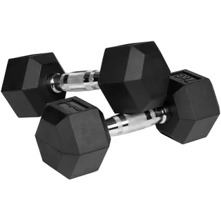 rebel electro Rebel Hanteln Gusseisen Gummierte HEX 2x7 kg