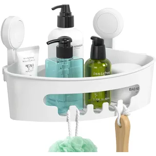 ilikable Aufbewahrung Saugnapf,Duschkorb Ohne Bohren Eckregal,1000 Mal Wiederverwertbar Dusch Ablage Organisation für Küche Bad Shampo Büro Balkon,Belastbarkeit 10KG Duschablage