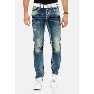 5-Pocket-Jeans CIPO & BAXX "Cipo & Baxx Jeans", Herren, Gr. W29/L30 Herren, Länge 30, blau, Obermaterial: 100% Baumwolle CO., uni, regular fit, Jeans 5-Pocket-Jeans, in Straight-Fit, CD-149