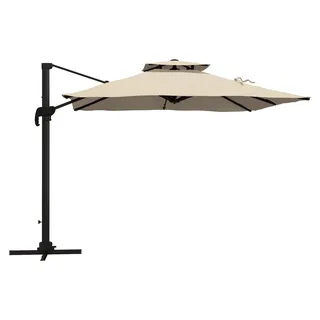 Garten-Sonnenschirm - Sonnenschutz - Außenjalousie - Sonnenschirm - Schattentuch - 300x300 cm - 360° schwenkbar - Aluminiumrahmen