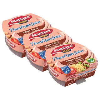 Saupiquet Rio Mare Thunfisch-Salat Cous Cous, MSC zertifiziert, Fix und fertig zubereitet, Ideal für unterwegs, 160g (Packung mit 3)