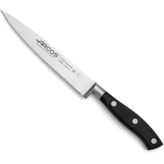 Arcos Fischmesser Serie Riviera Forjada - Klinge aus Nitrum Edelstahl 18 cm - Ergonomischer Griff aus Polyoxymethylen, Ideal für Fisch und Aale - Schwarz
