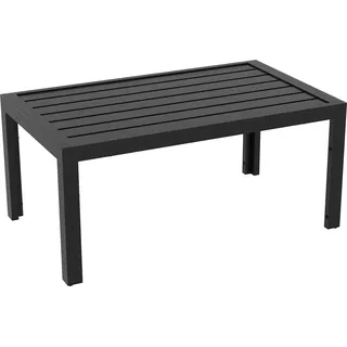 Beistelltisch Balkontisch aus Stahl Rechteckig Kaffeetisch wetterfest Gartentisch pflegeleicht Sofatisch Outdoor Tisch für Balkon Garten Terrasse Veranda Wohnzimmer, 101,5x61x46 cm Schwarz |
