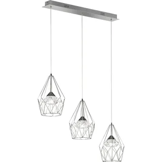 Wofi LED Pendelleuchte Amy Chrom 3 x 10,5W 3498lm warmweiß 3000K dimmbar kürzbar - Silber