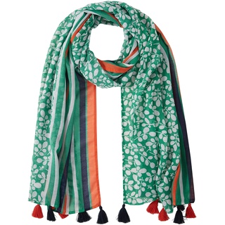 TOM TAILOR Damen 1035268 Tuch mit Muster, 31032-Vivid Leaf Green, Einheitsgröße