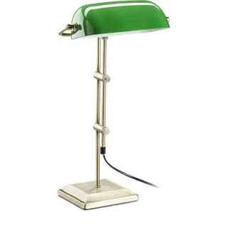Relaxdays Bankerlampe Bronze