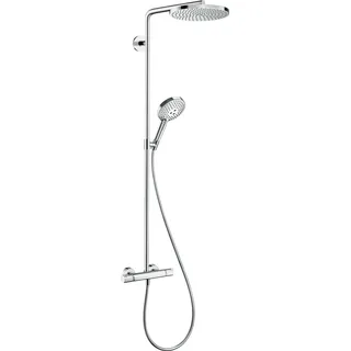 hansgrohe Raindance S Duschsystem 240 1-jet, PowderRain, mit Thermostat, EcoSmart+, 28825000, Farbe: Chrom