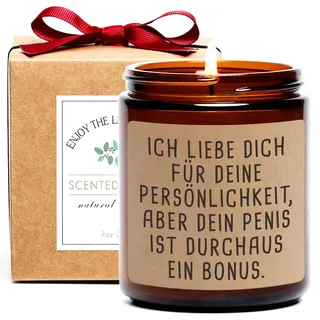 Lustiges Geschenk für Freund, Ehemann, Ich Liebe Dich für Deine Persönlichkeit Duftkerze Einzigartiges Unhöfliches Geburtstags Jahrestags Valentinstagsgeschenk für Freund ihn Verlobte Männer braun