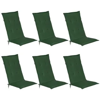 Beautissu Hochlehner Auflage 6 St. 120 x 50 x 6 cm Dunkelgrün