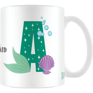 The Little Mermaid Disney Alphabet Personalisierte Tasse (A for Disney Princess Ariel Design), 325 ml, Keramik-Kaffeetasse in Präsentation, Disney-Geschenkbox, offizielles Merchandise-Produkt,