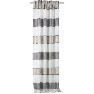 Schmidt W. Gmbh Fertigvorhang , Grau, Taupe, Bernsteinfarben , Textil , Streifen , 140x225 cm , Heimtextilien, Vorhänge, Fertigvorhänge