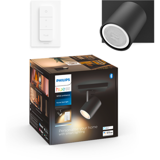 Philips Hue Runner Single Spotlight - Black - With Dimmer Switch