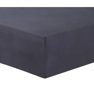 VISION Spannbettlaken, Flanell, Anthrazit, 90 x 200 cm, mit 30 cm Spannhöhe, für Einzelbett, 100 % Baumwollflanell, weich und warm, Ökotex