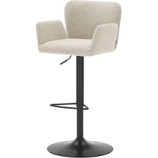 Set One by Musterring Barhocker "Salinas", beige (creme), B:39cm H:84cm T:42cm, 96% Polyester/4% Acryl, SET ONE BY MUSTERRING, Hocker, Barhocker, mit Trompeten-Säulengestell in schwarz, höhenverstellbar, 4 Farben
