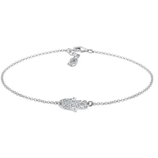 Elli Fußschmuck Damen Fußkettchen Hamsa Hand mit Kristalle in 925 Sterling Silber
